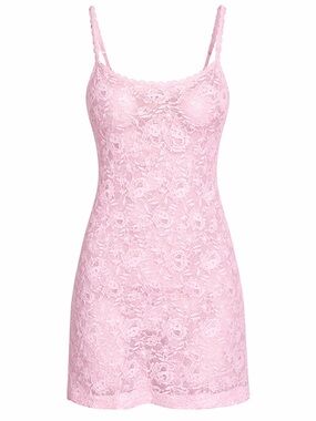 Cosabella Pink Lace Chemise L Mid Length Made in Italy Romantic Soft Lingerie
